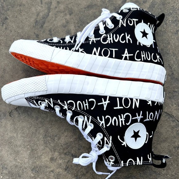CONVERSE BLACK/WHITE MEN CANVAS NOT A CHUCK HIGH TOP BASKETBALL SNEAKERS NEW - Picture 3 of 14